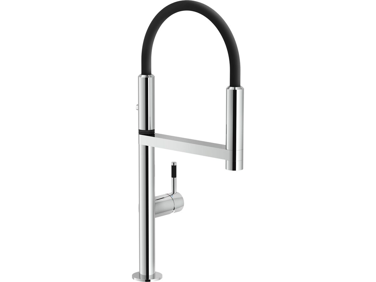 Nobili Move Pull Down Sink Mixer Chrome with Black Hose (6 Star)