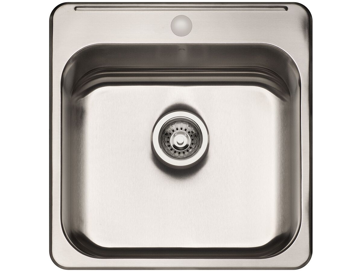 AFA Infinity Outdoor Inset Square Sink 1 Taphole with Quick-Fit Clips 510mm Stainless Steel