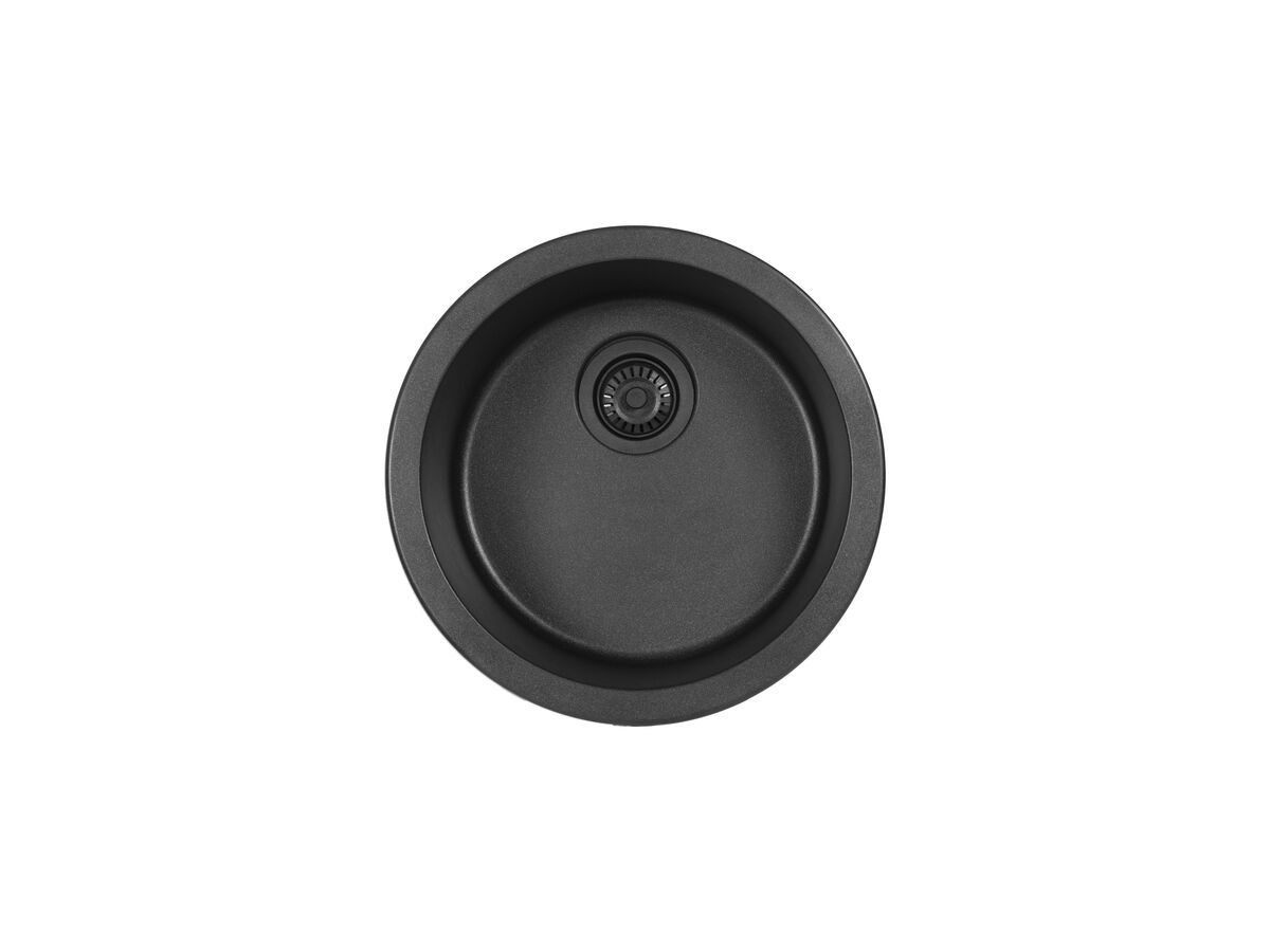 Memo Freya Round Sink No Taphole Granite Black