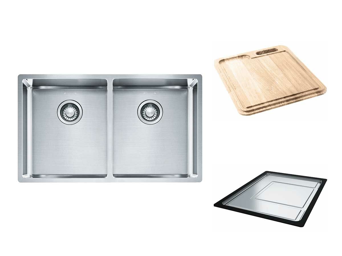 Franke Bow BXX220-36 Double Bowl Inset/Undermount/Flushmount Sink Pack Type 1 Stainless Steel