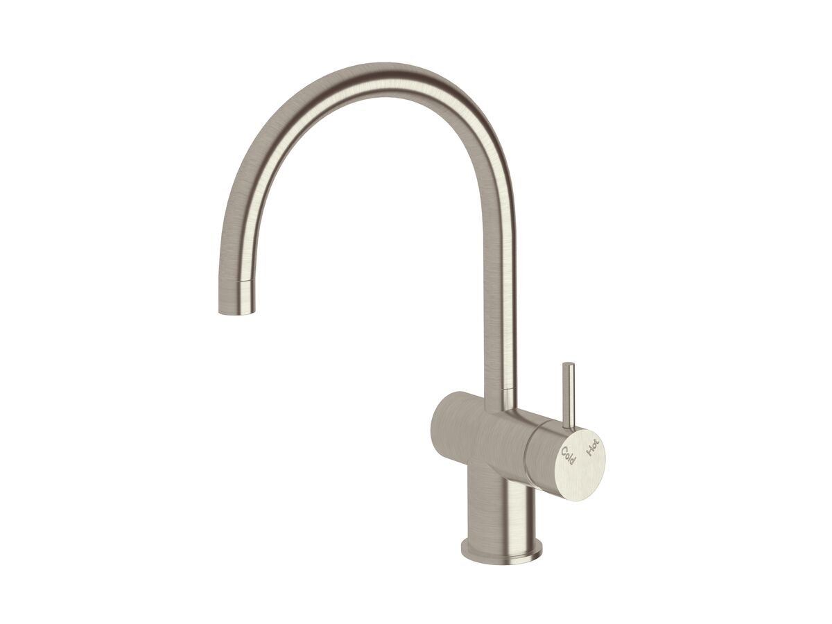 Sussex Scala Sink Mixer Tap Large Curved Spout Right Hand LUX PVD Brushed Oyster Nickel (4 Star)