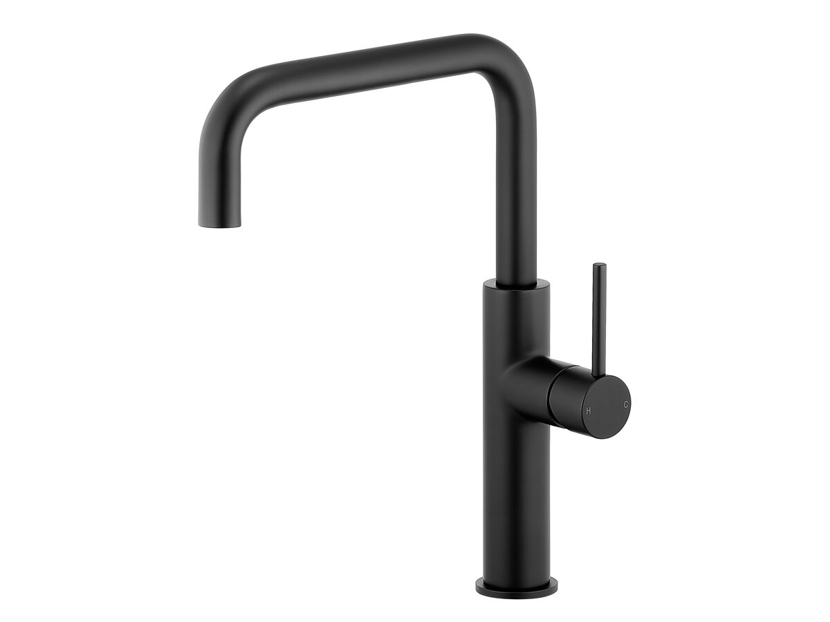 Mizu Drift Gooseneck Sink Mixer Tap Square Matte Black (5 Star)