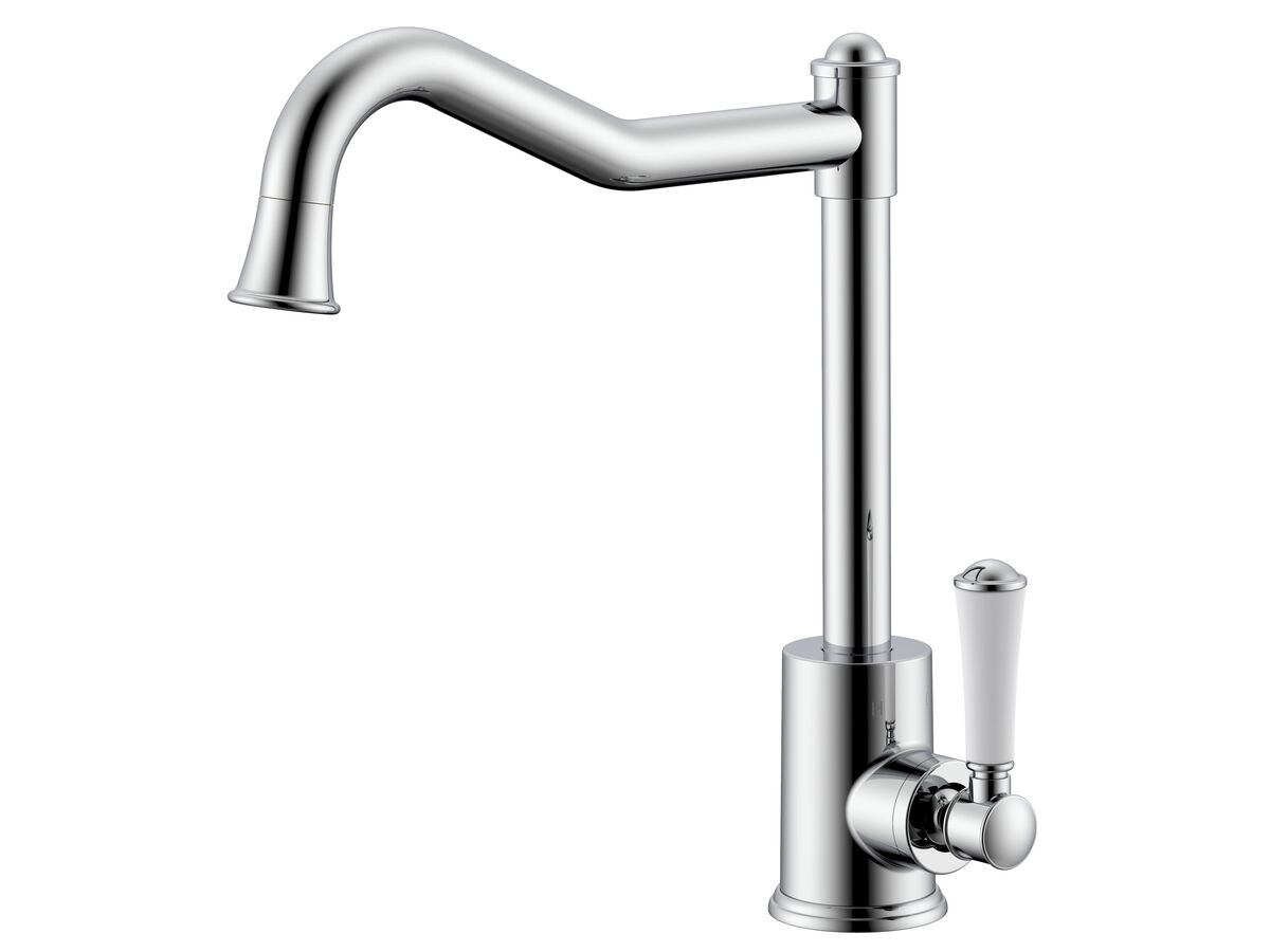 Posh Canterbury English Sink Mixer Tap Small Porcelain Handle Chrome (4 Star)