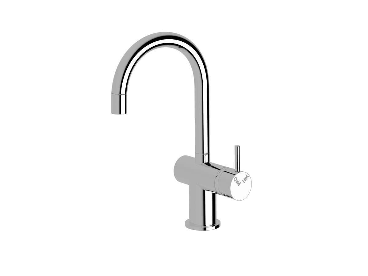 Sussex Scala Mini Basin / Sink Mixer Tap Small Curved Right Hand Chrome (5 Star)