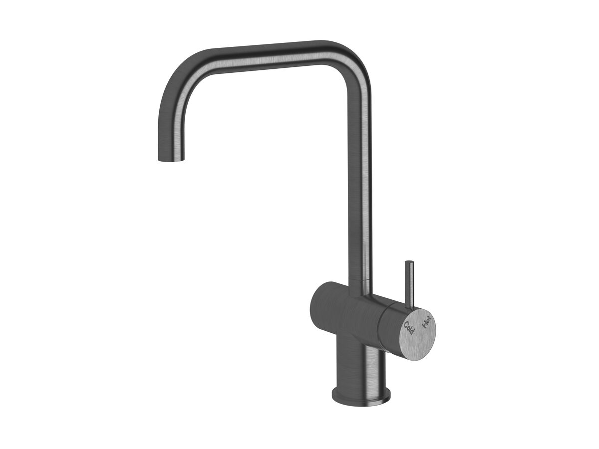 Sussex Scala Sink Mixer Tap Large Square Spout Right Hand LUX PVD Brushed Smoked Gunmetal (4 Star)