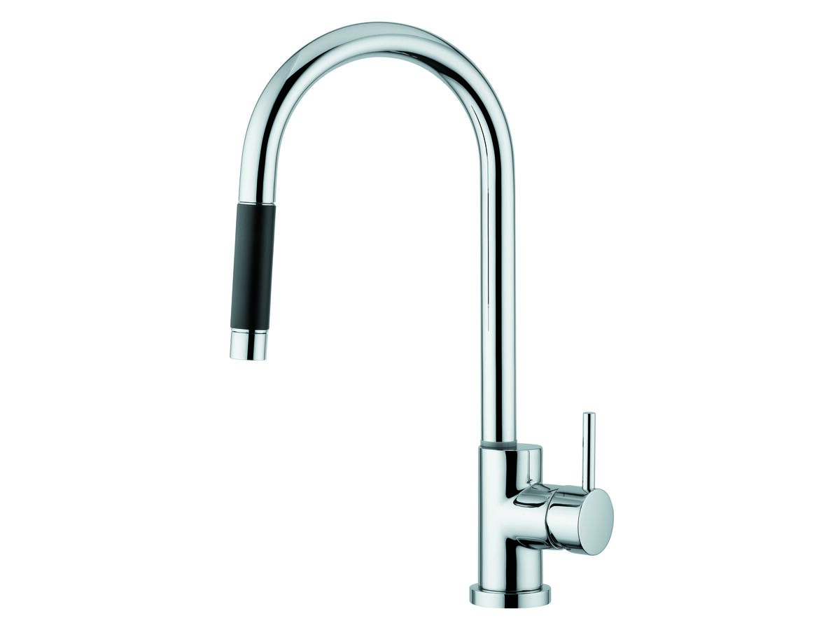 Nobili Oz T7 Gooseneck Pull Out Sink Mixer Chrome (4 Star)