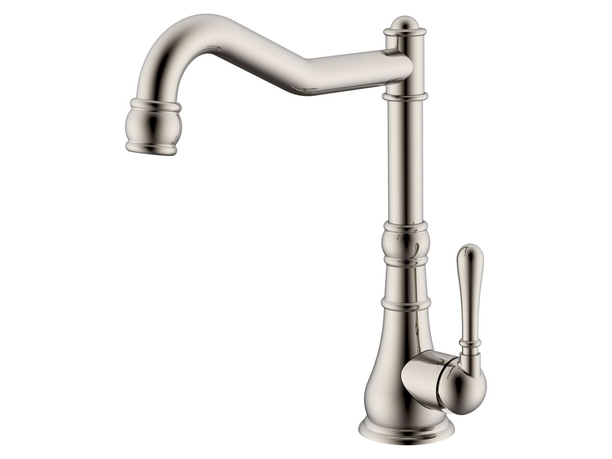 Milli Voir English Sink Mixer Tap Large Brushed Nickel (4 Star)