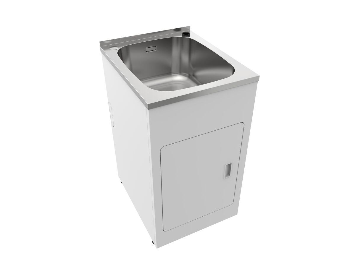 Posh Solus MK2 45 Litre Compact Laundry Trough & Cabinet 1 Taphole with Bypass & Overflow Stainless Steel