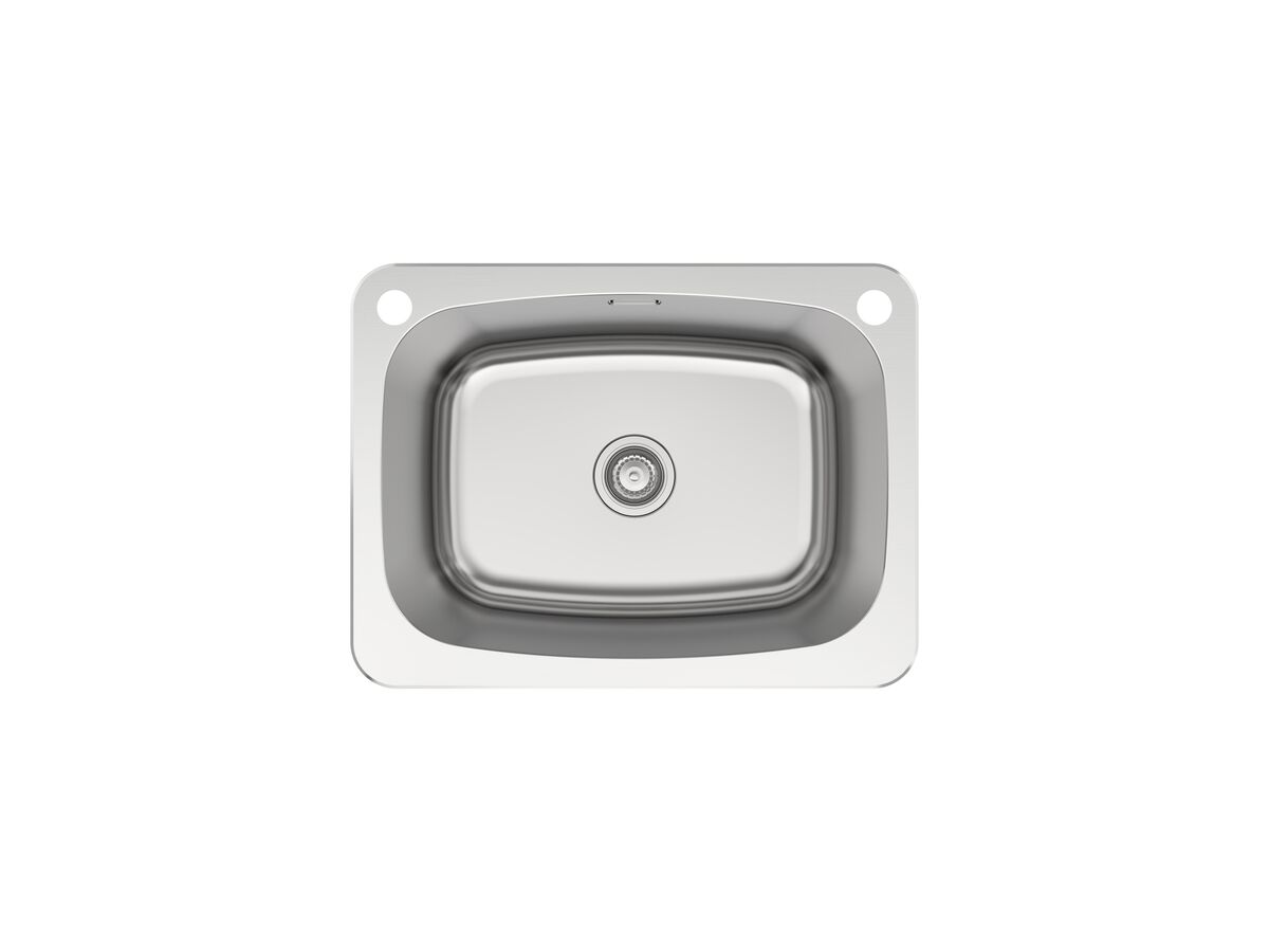Posh Solus MK2 Inset/Undermount Laundry Trough 70 Litre 1 Taphole with Bypass & Overflow Stainless Steel