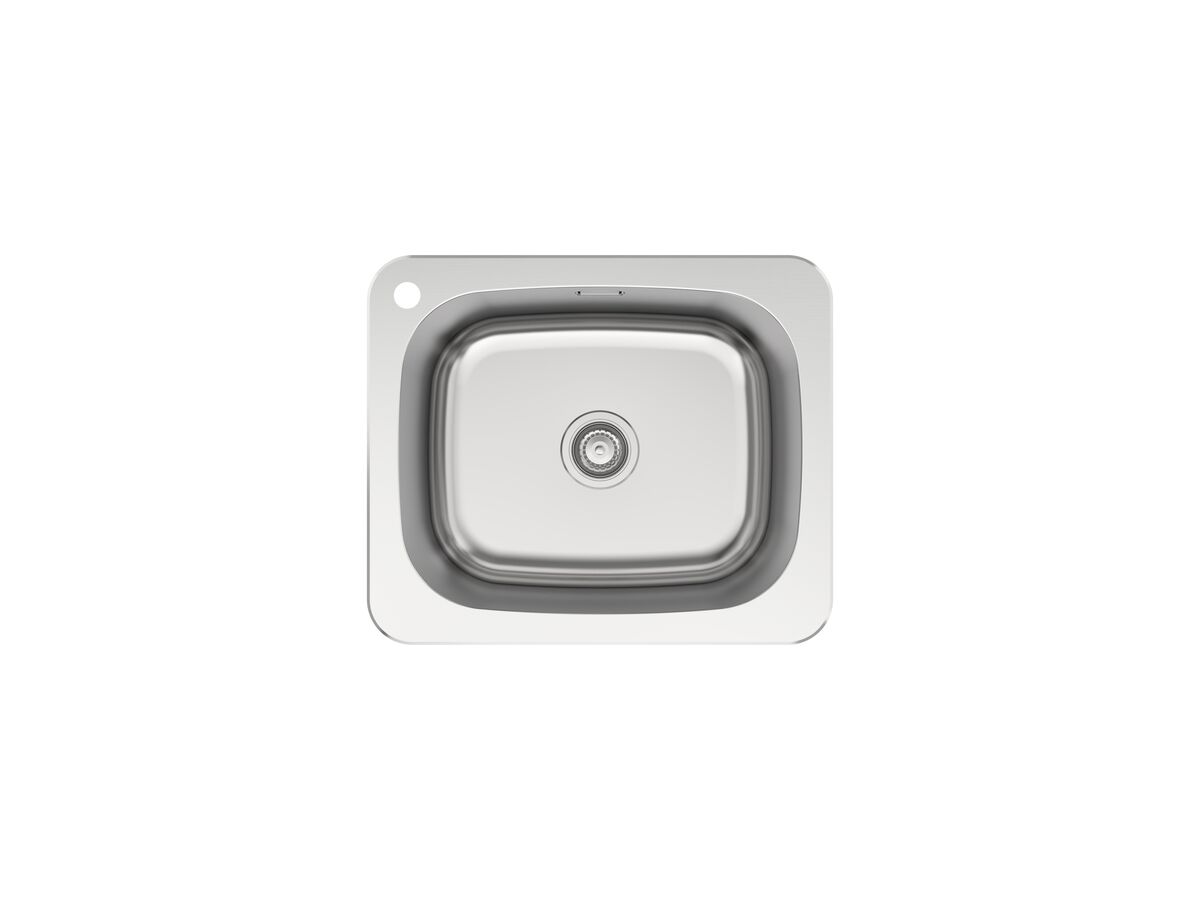 Posh Solus MK2 Inset/Undermount Laundry Trough 45 Litre Left Hand Taphole with Overflow Stainless Steel