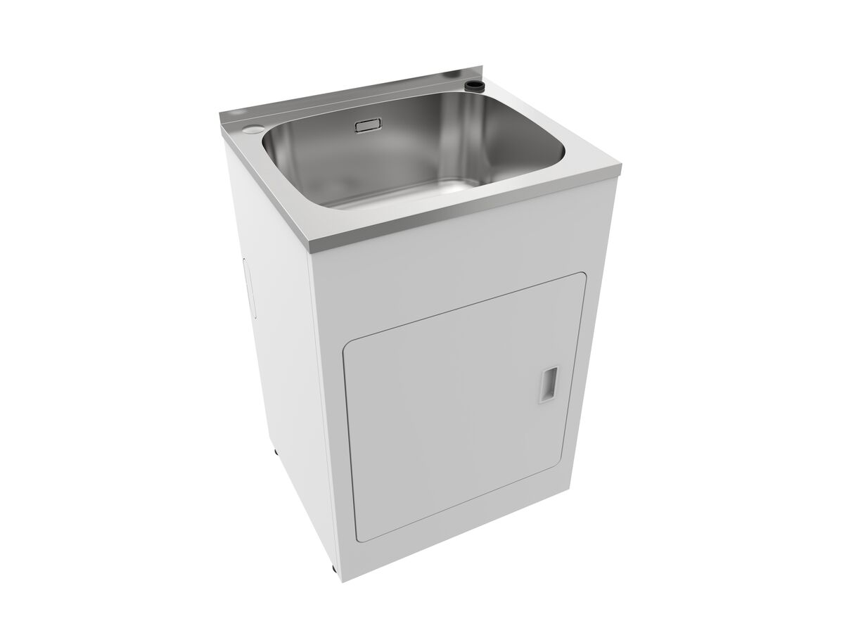 Posh Solus MK2 45 Litre Standard Laundry Trough and Cabinet 1 Taphole with Bypass & Overflow Stainless Steel