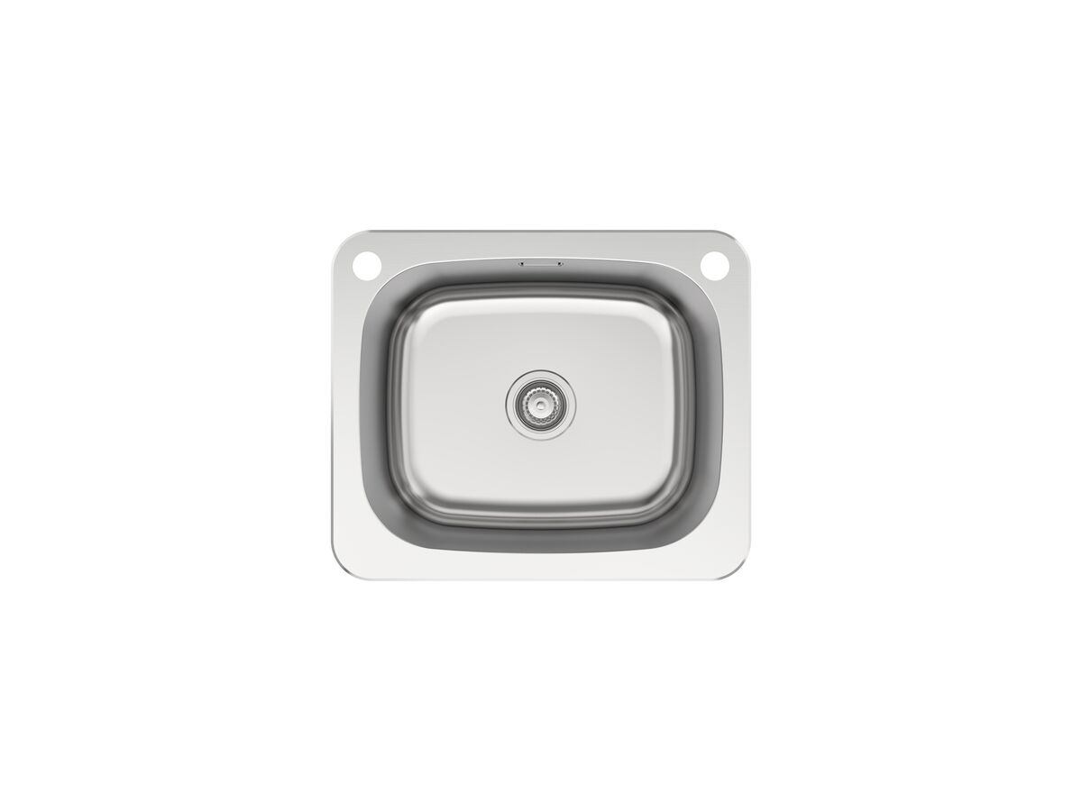 Posh Solus MK2 Inset/Undermount Laundry Trough 45 Litre 1 Taphole with Bypass & Overflow Stainless Steel