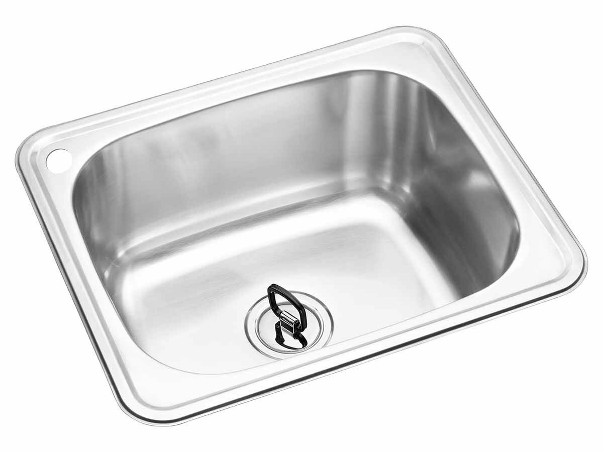 Posh Solus Flat Rim Trough 45 Litres 1 Left Hand Taphole Stainless Steel