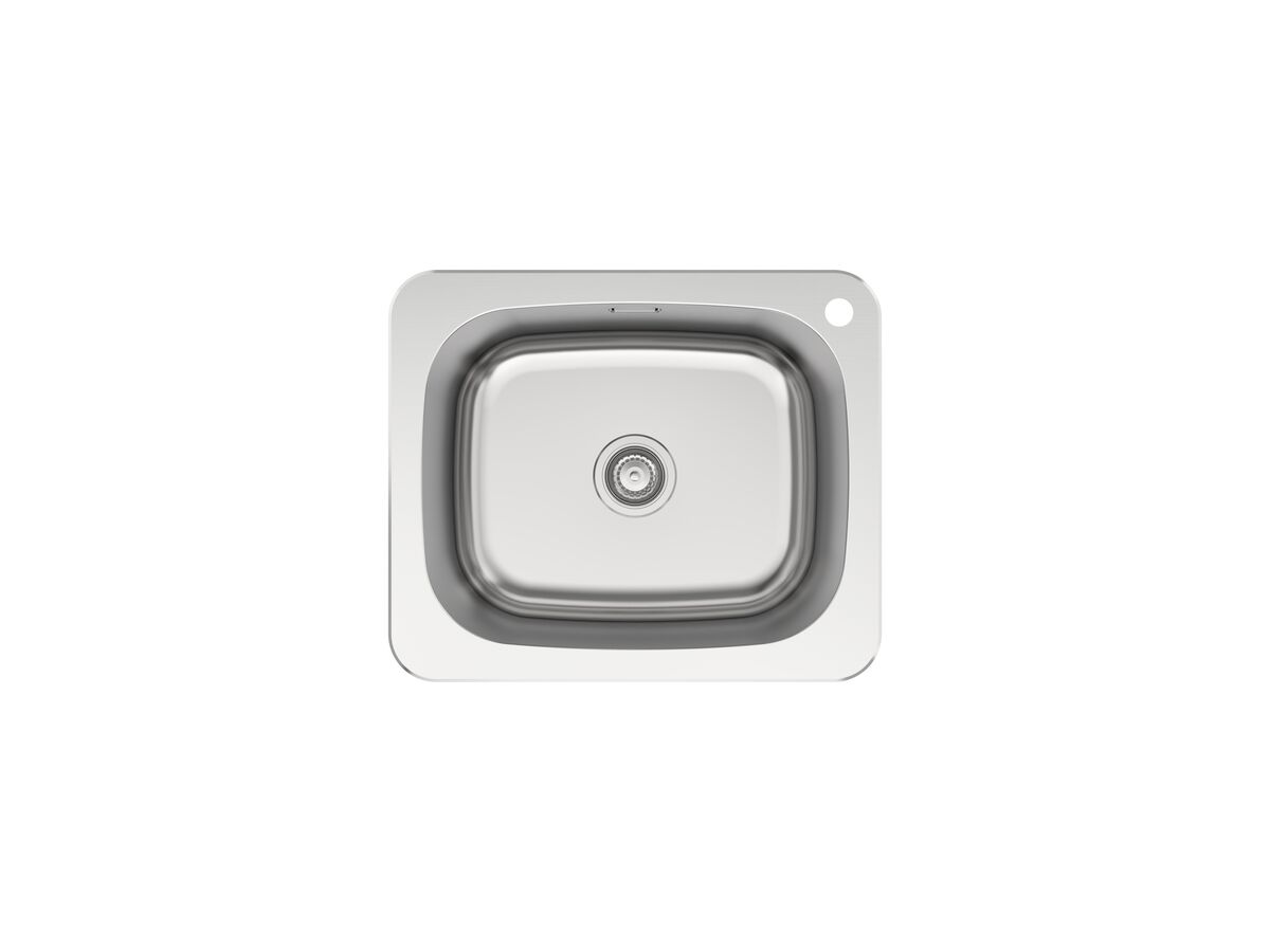 Posh Solus MK2 Inset/Undermount Laundry Trough 45 Litre Right Hand Taphole with Overflow Stainless Steel