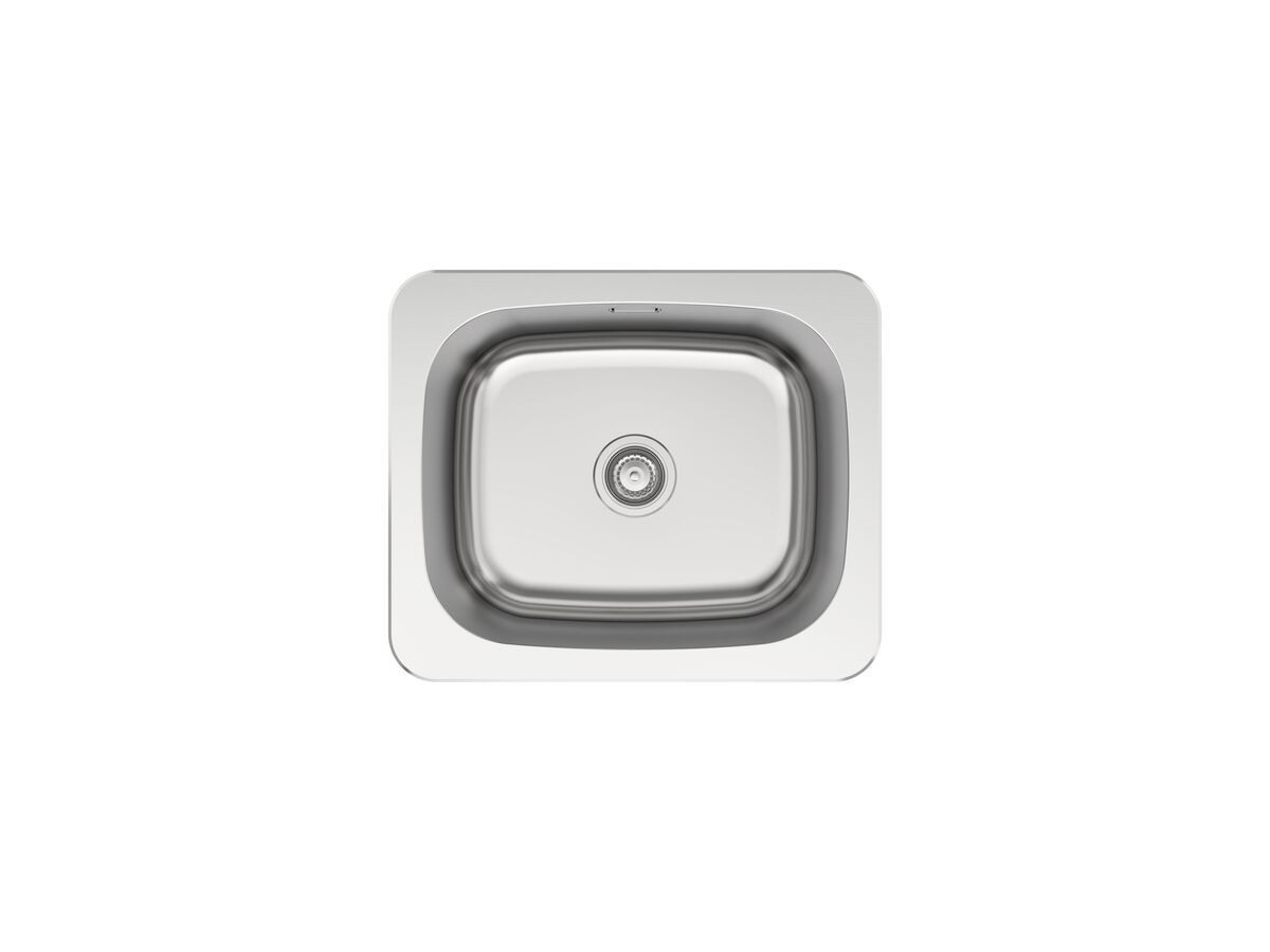 Posh Solus MK2 Inset/Undermount Laundry Trough 45 Litre No Taphole with Overflow Stainless Steel
