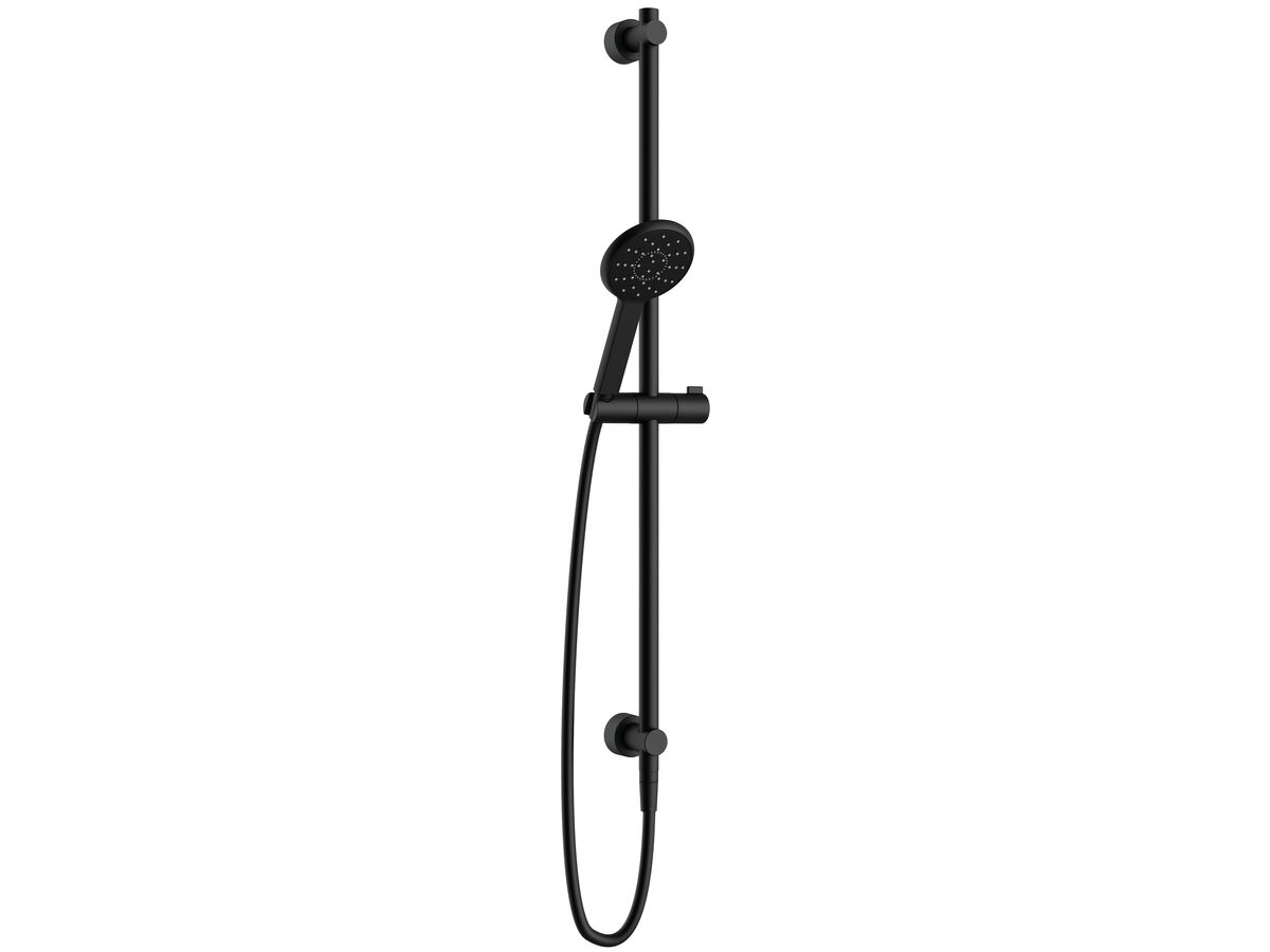 Nikles Pearl 105 Single Rail Shower with Top Rail Water Inlet Matte Black (4 Star)