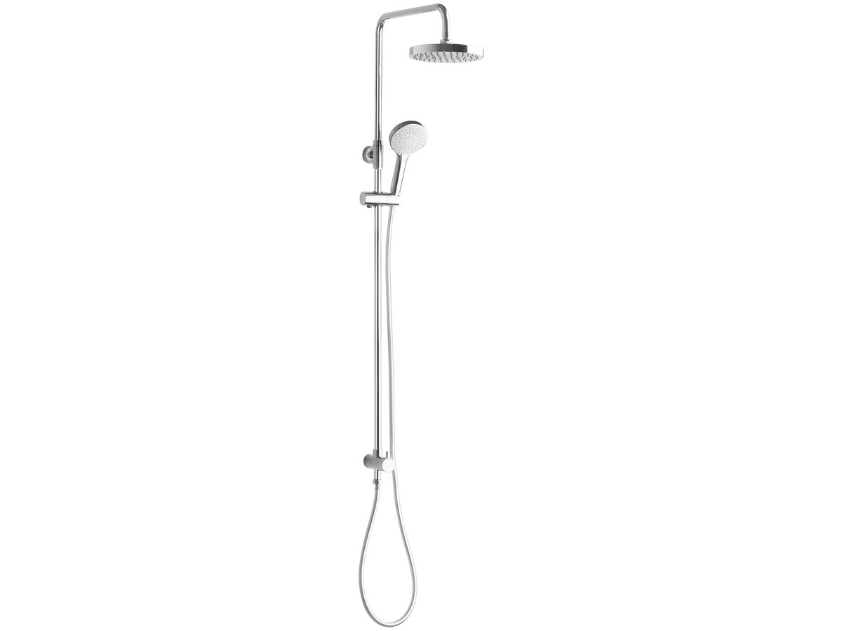 American Standard Cygnet Twin Shower Round with Top Rail Water Inlet 3 Function Chrome (3 Star)