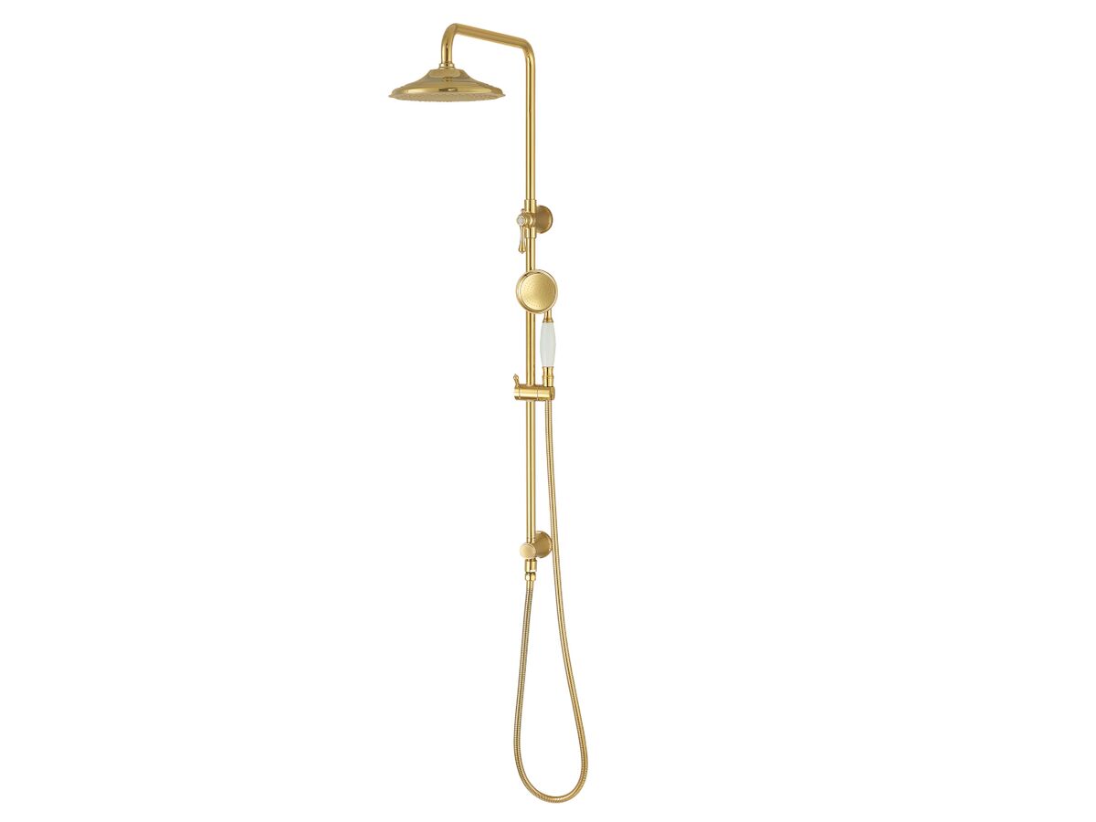 Kado Era Twin Rail Shower with Top Rail Water Inlet Lever Handle Brass Gold (4 Star)