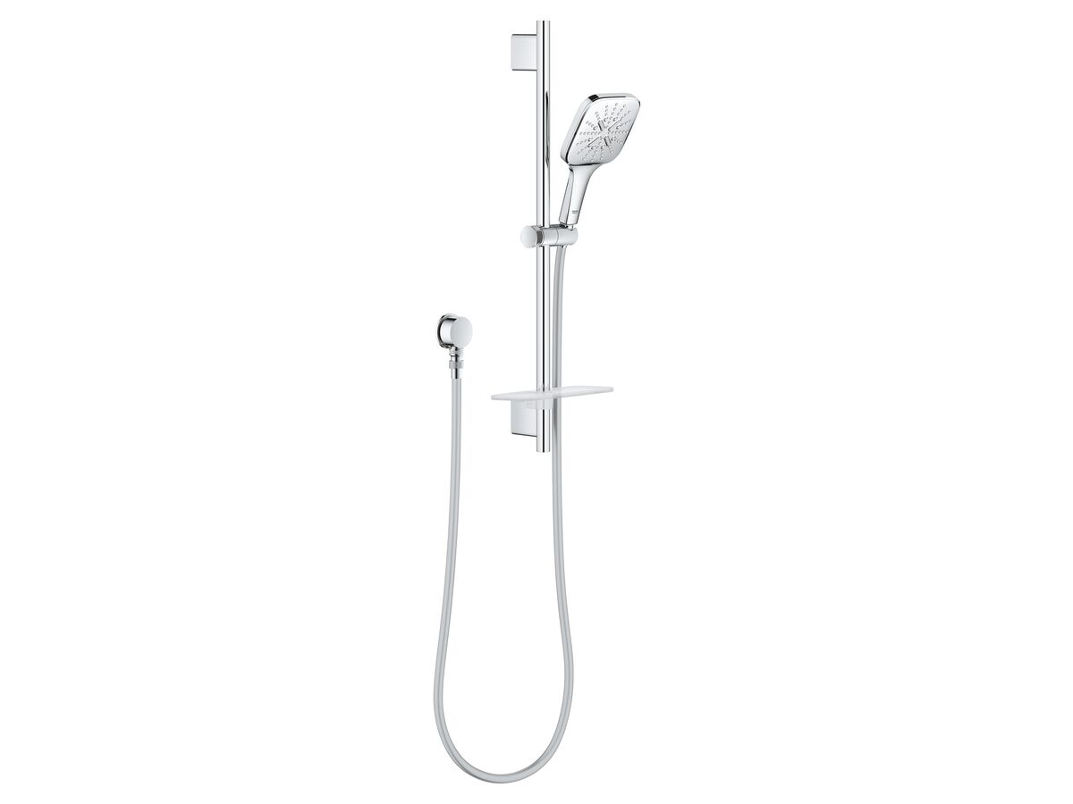 GROHE Rainshower SmartActive Single Rail Shower Square with Wall Water Inlet Chrome (3 Star)