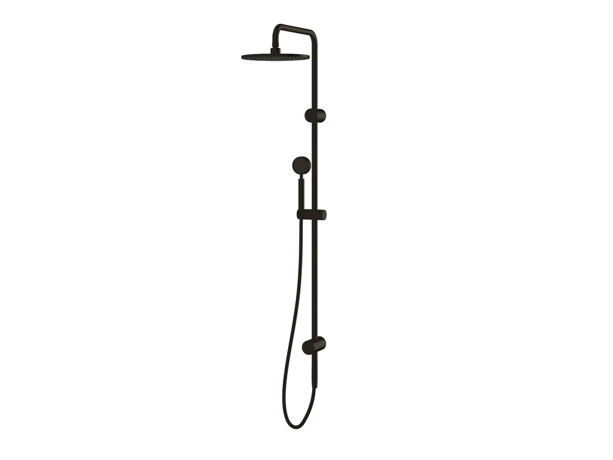 Milli Mood Edit Twin Rail Shower with Top Rail Water Inlet Matte Black (3 Star)