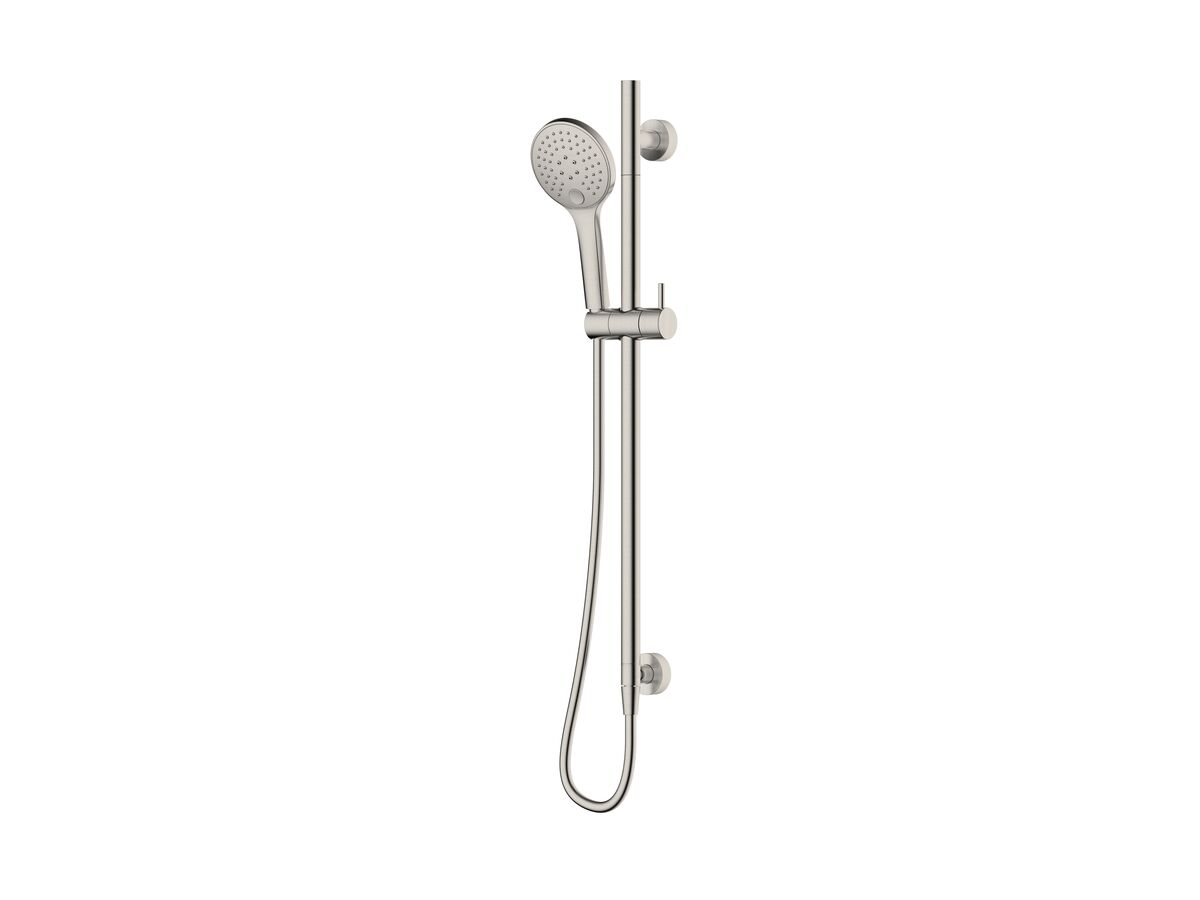 Mizu Drift Single Rail Shower with Top Rail Water Inlet Brushed Nickel (3 Star)