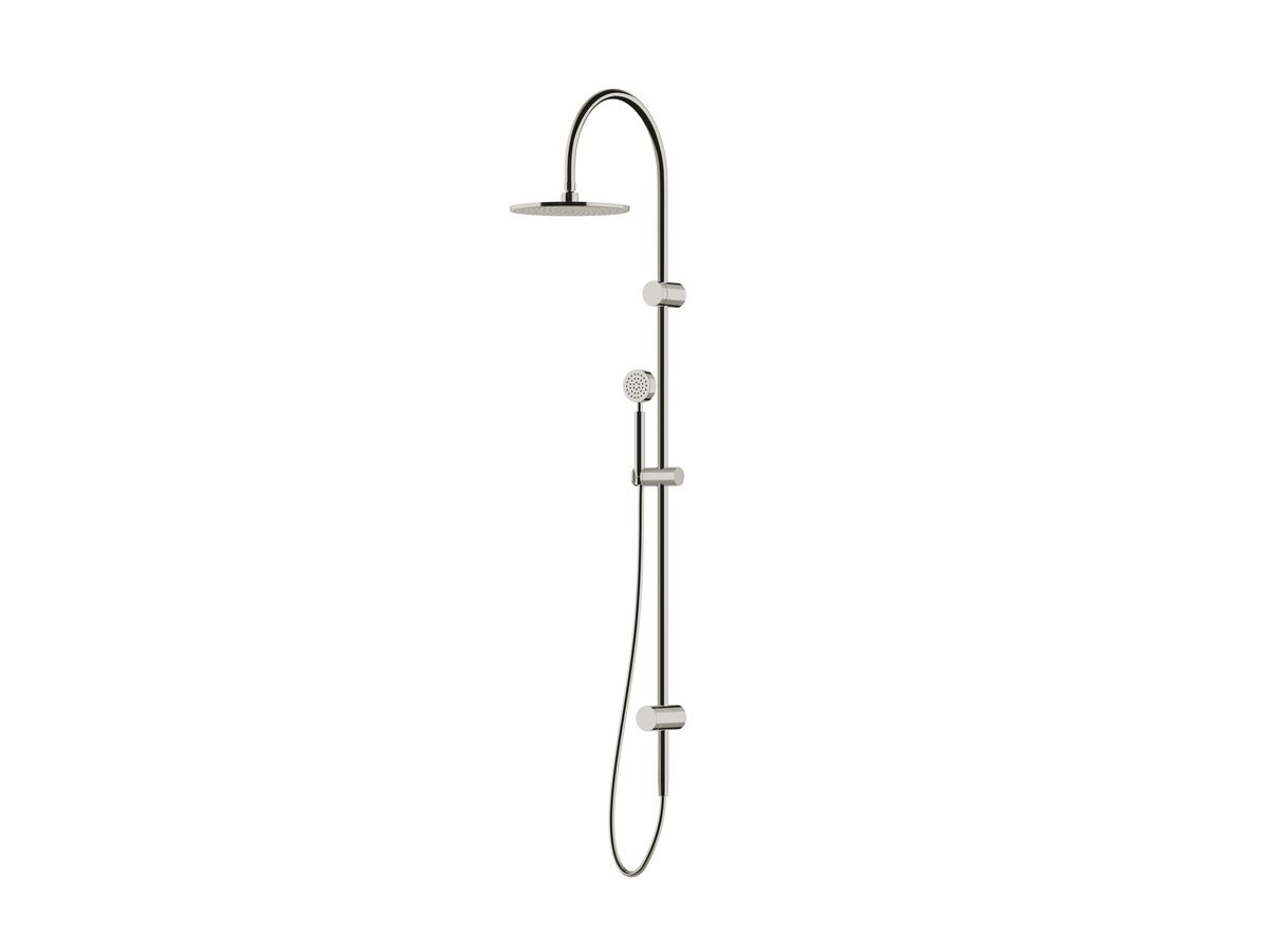 Milli Mood Edit Twin Rail Shower 250mm Curved with Top or Bottom Rail Water Inlet Chrome (3 Star)