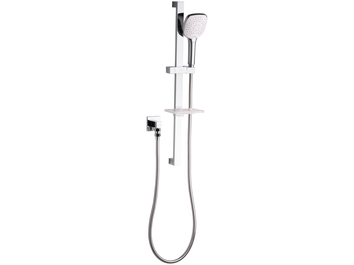 American Standard Cygnet Single Rail Shower Square with Wall Water Inlet Chrome (3 Star)