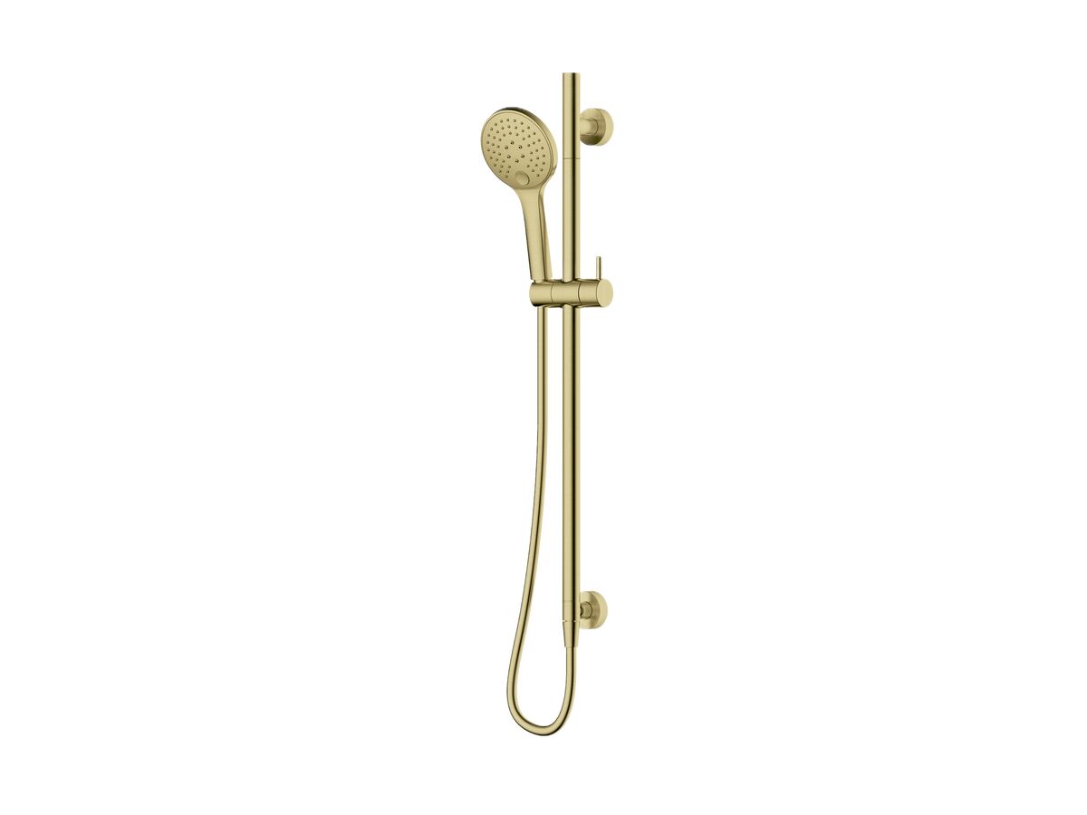 Mizu Drift Single Rail Shower with Top Rail Water Inlet Brushed Brass (3 Star)