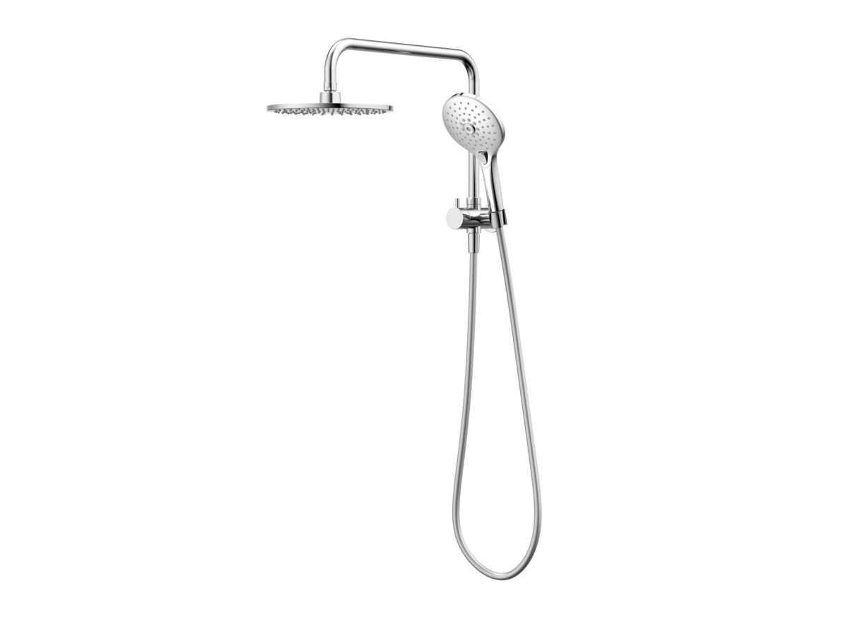 Posh Domaine Short Twin Shower with Water Inlet Wall Bracket Chrome (3 Star)