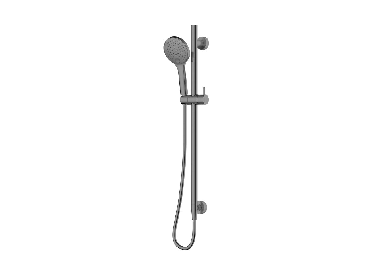 Mizu Drift Single Rail Shower with Top Rail Water Inlet Brushed Gunmetal (3 Star)