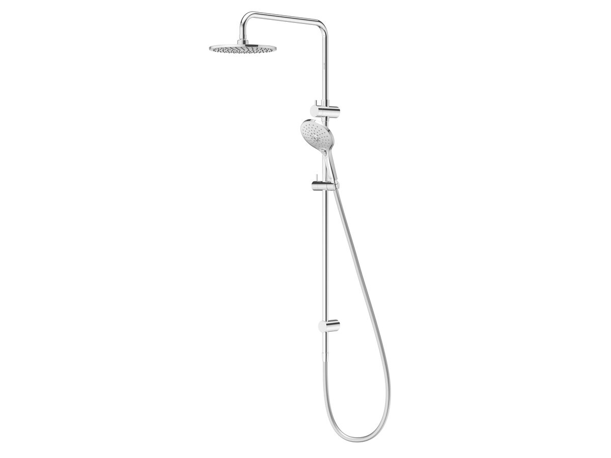 Posh Domaine Twin Rail Shower with Top Rail Water Inlet Chrome (3 Star)