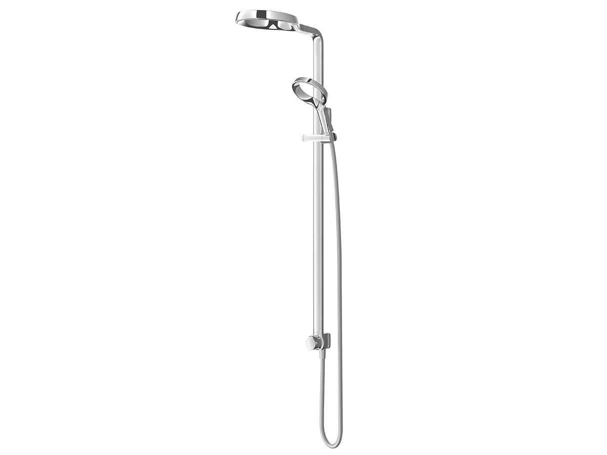 Methven Aio Aurajet Twin Shower with Top Rail Water Inlet Chrome (3 Star)