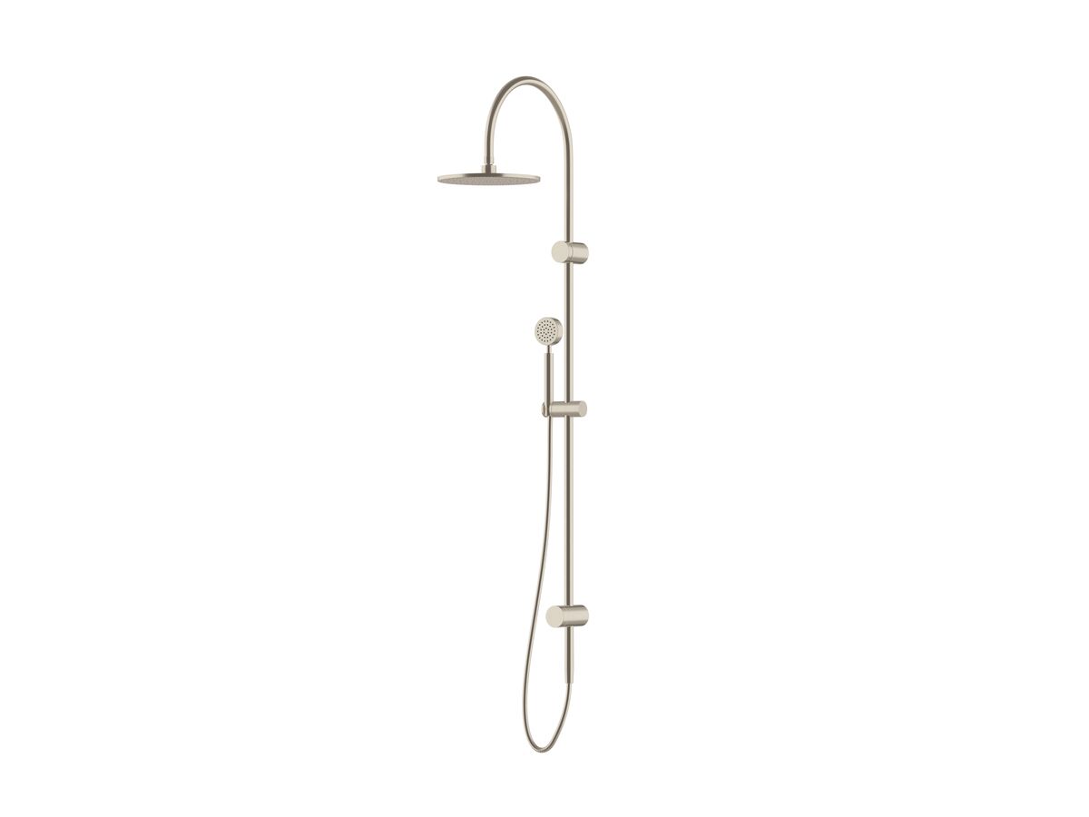 Milli Mood Edit Twin Rail Shower Curved PVD Brushed Nickel (3 Star)