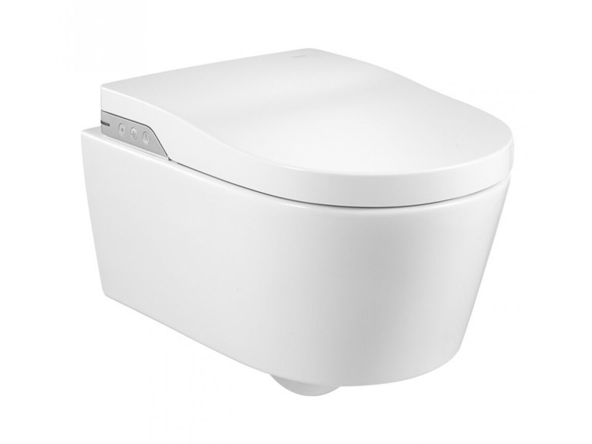 Roca In-Wash Inspira Smart Toilet Rimless Wall Hung Pan with Soft Close Seat White (4 Star)