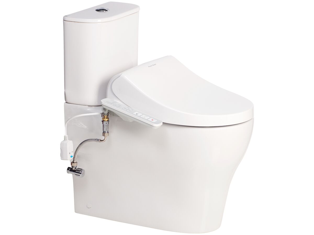 American Standard Cygnet Round Overheight Close Coupled Back to Wall Back Inlet Toilet Suite with SpaLet E-Bidet Seat (4 Star)