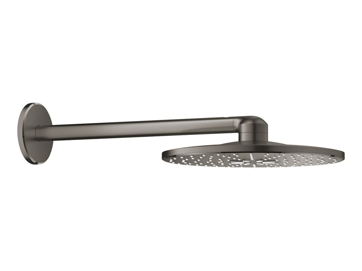 GROHE RainShower SmartActive Wall Shower (less Inwall Body) Front of Wall Trim Set Only Round Hard Graphite (3 Star)