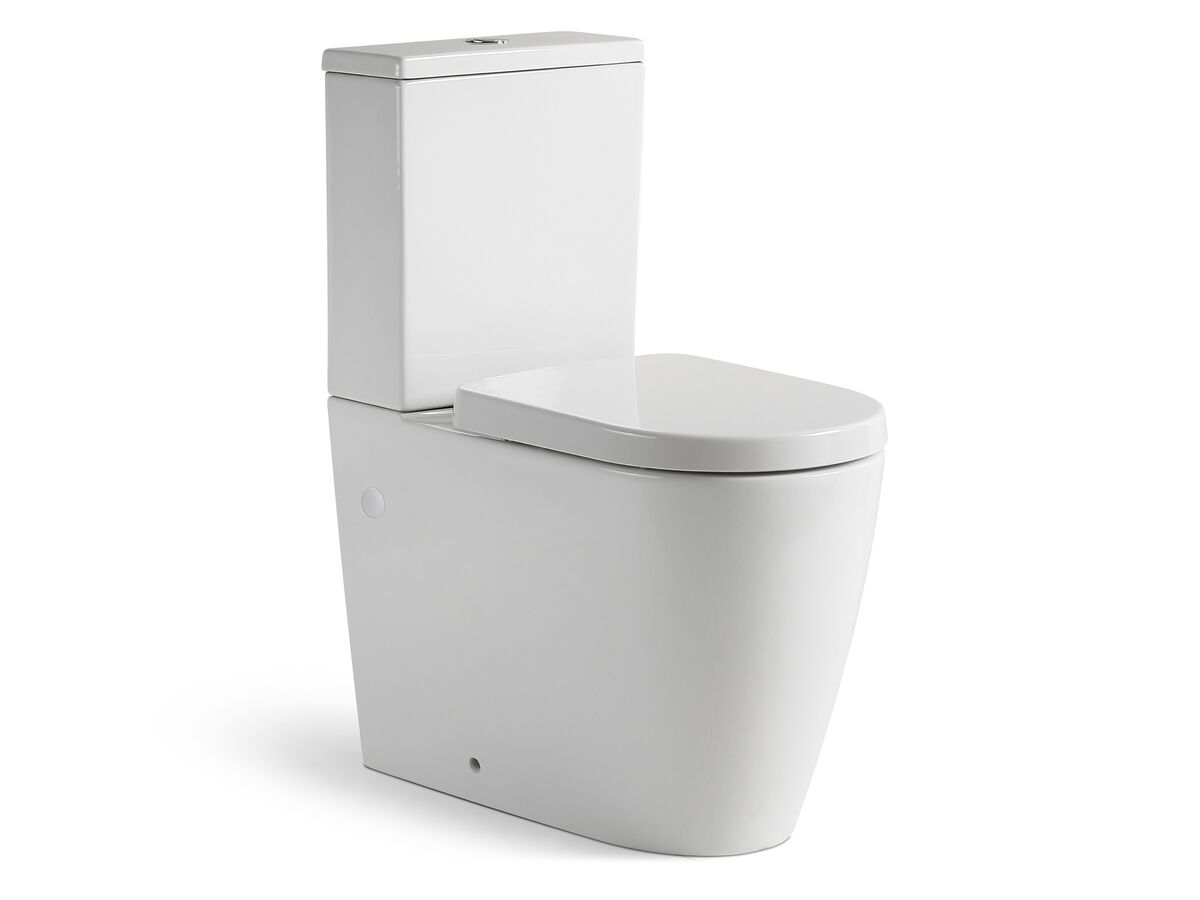 Kado Lux Close Coupled Back To Wall Rimless Overheight Bottom Inlet Toilet Suite with Soft Close Quick Release Seat (4 Star)