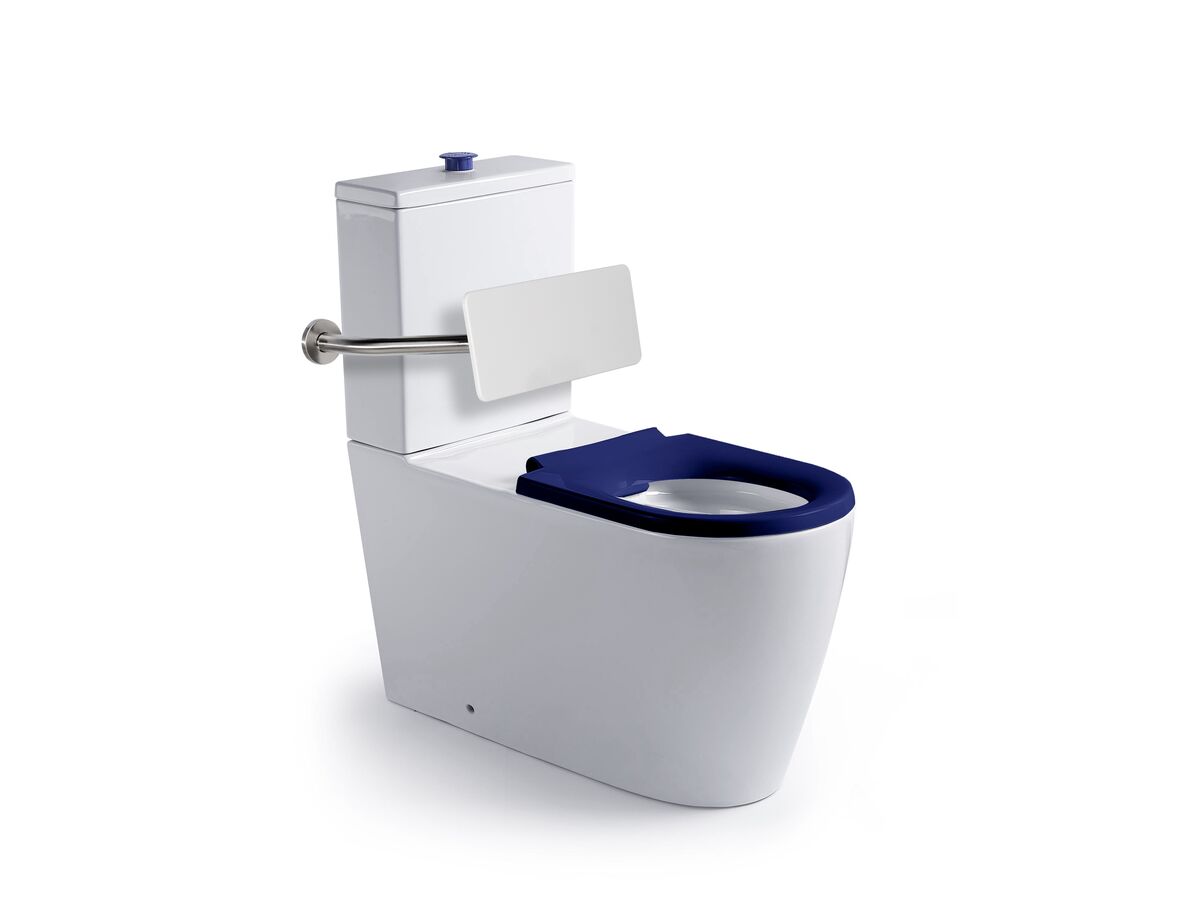 Wolfen 800 Close Coupled Back to Wall Rimless Toilet Suite with Single Flap Seat Blue with Backrest (4 Star)