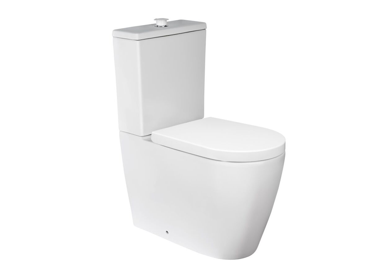 Wolfen Ambulant Close Coupled Back To Wall Rimless Toilet Suite Double Flap Seat White (4 Star)